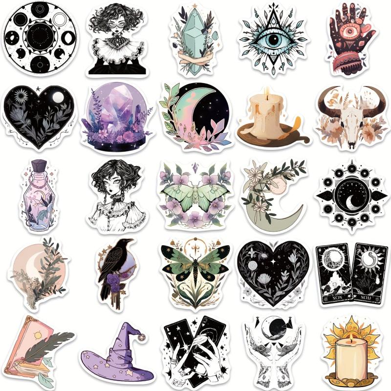 50 Witchy Stickers for Water Bottles Laptops Notebooks