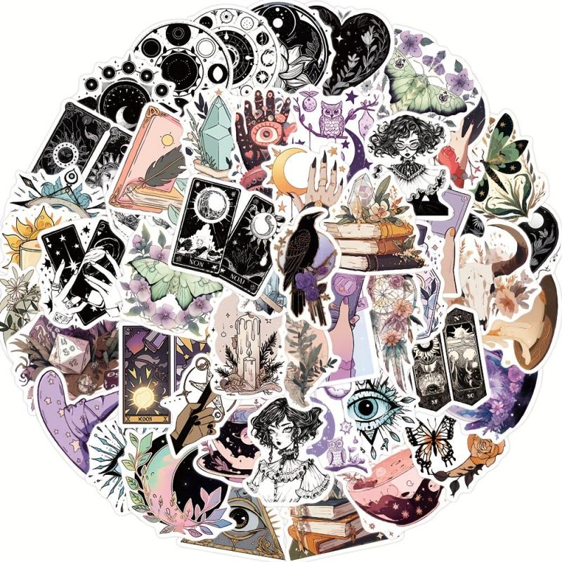 50 Witchy Stickers for Water Bottles Laptops Notebooks