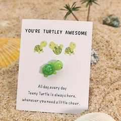 You Are Turtley Awesome Mini Turtle Hug Resin Fuel Card