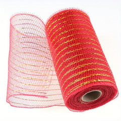 Golden Wire Mesh Fabric Flower Packaging Decorative Ribbon