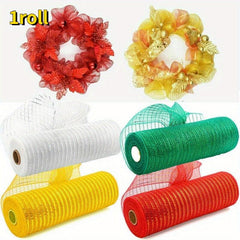 Golden Wire Mesh Fabric Flower Packaging Decorative Ribbon