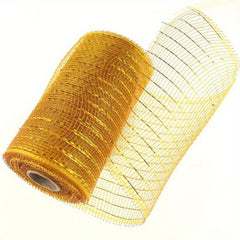 Golden Wire Mesh Fabric Flower Packaging Decorative Ribbon