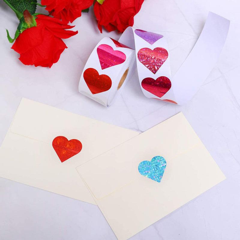 500pcs Heart Stickers for Sealing & Crafts