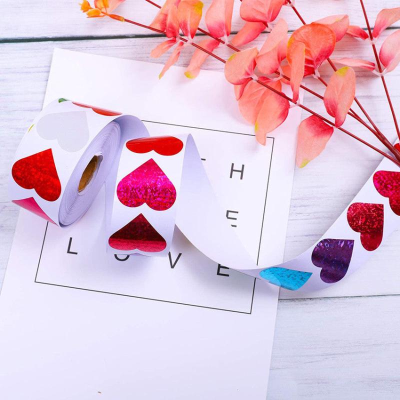 500pcs Heart Stickers for Sealing & Crafts