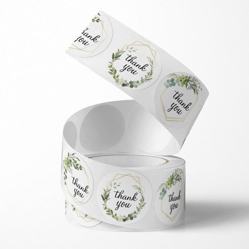 500 Floral Thank You Stickers for Birthdays & Weddings