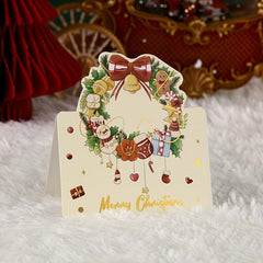 5pcs Retro Christmas Message Card for Christmas Tree Greeting