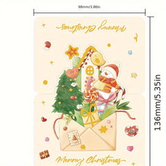5pcs Retro Christmas Message Card for Christmas Tree Greeting