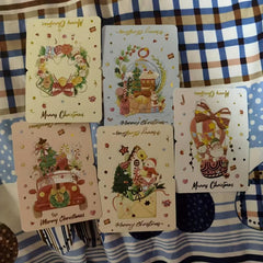5pcs Retro Christmas Message Card for Christmas Tree Greeting
