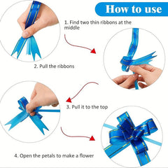 30pcs 10 Colors Pull Bows For Gift Wrapping - Perfect For Weddings Birthdays