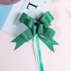 10pcs Glitter Pull Bows Gift Wrapping Ribbons Pull Flower Bow DIY