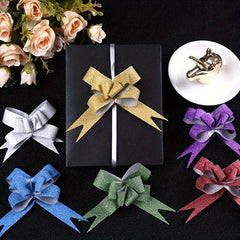 10pcs Glitter Pull Bows Gift Wrapping Ribbons Pull Flower Bow DIY