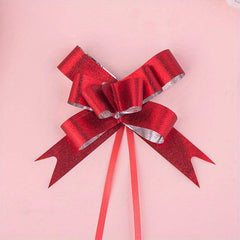 10pcs Glitter Pull Bows Gift Wrapping Ribbons Pull Flower Bow DIY