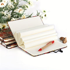 Vintage A5 Notebook Soft Wood Ethnic Style Blank Pages