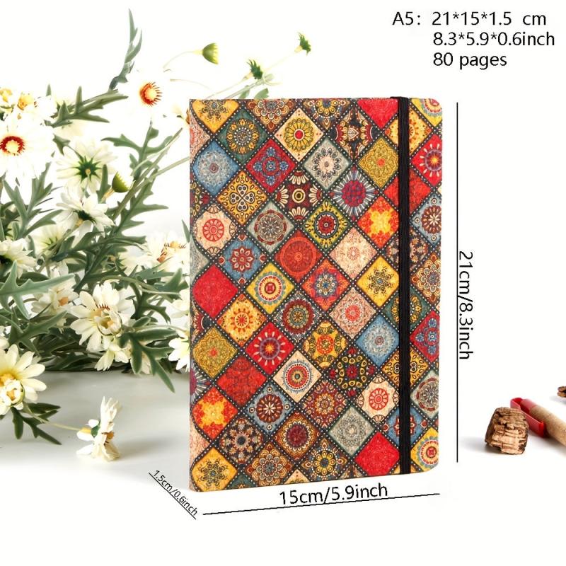Vintage A5 Notebook Soft Wood Ethnic Style Blank Pages