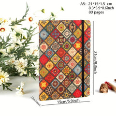 Vintage A5 Notebook Soft Wood Ethnic Style Blank Pages