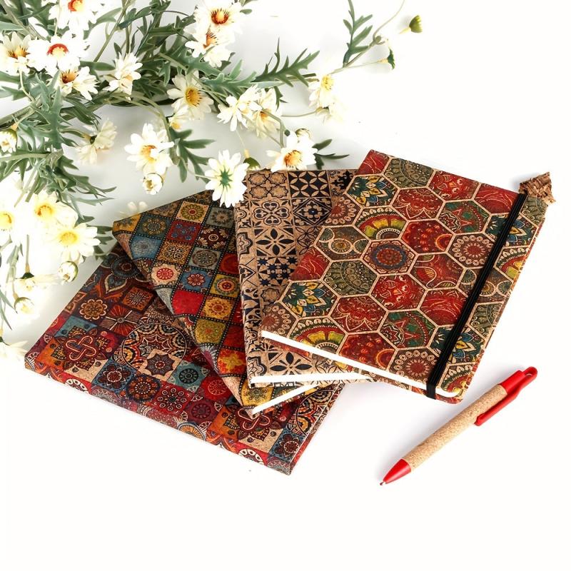 Vintage A5 Notebook Soft Wood Ethnic Style Blank Pages