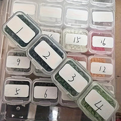 2000-3000pcs Square Label Rhinestone Stickers Craft Storage Box