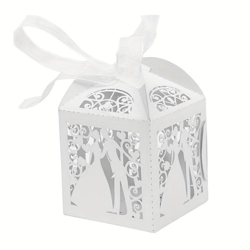 25pcs Bride & Groom Candy Box Chocolates Wedding Party Decorations Supplies