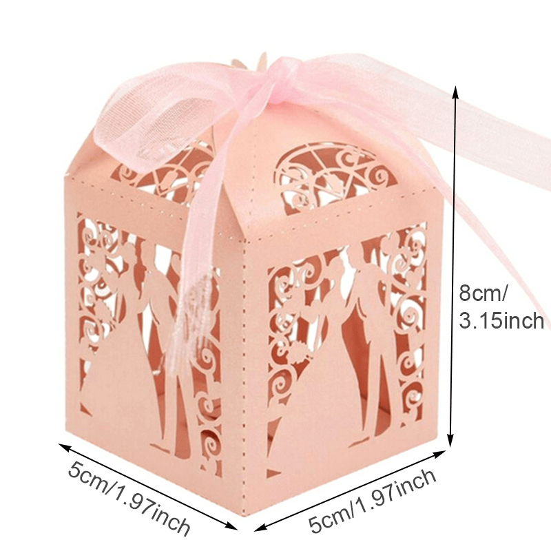 25pcs Bride & Groom Candy Box Chocolates Wedding Party Decorations Supplies