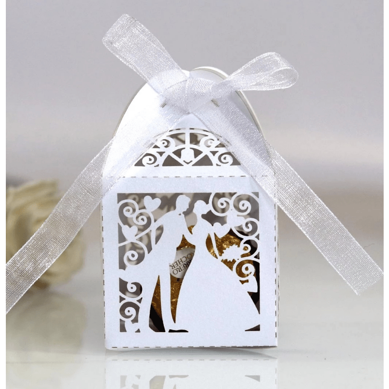 25pcs Bride & Groom Candy Box Chocolates Wedding Party Decorations Supplies