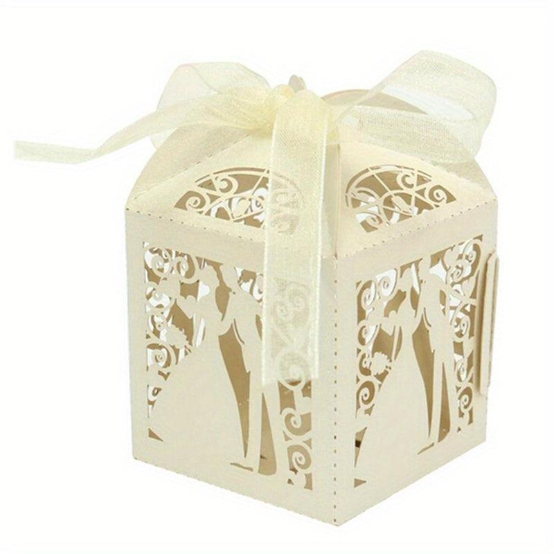 25pcs Bride & Groom Candy Box Chocolates Wedding Party Decorations Supplies