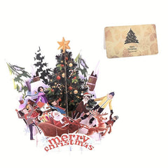 3D Christmas Greeting Card Festive Ornament Blessing Message Card