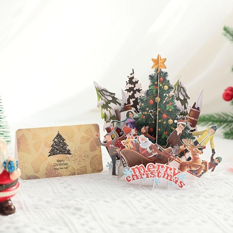 3D Christmas Greeting Card Festive Ornament Blessing Message Card
