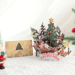 3D Christmas Greeting Card Festive Ornament Blessing Message Card