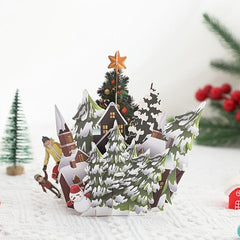 3D Christmas Greeting Card Festive Ornament Blessing Message Card