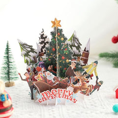 3D Christmas Greeting Card Festive Ornament Blessing Message Card