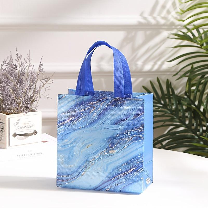 4pcs Marble Tote Gift Bags With Handles For Presents 9 8 7 4 3inch
