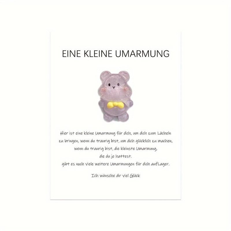 Pocket Hug Resin Animal Decoration Gift Set with Encouraging Card