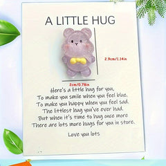 Pocket Hug Resin Animal Decoration Gift Set with Encouraging Card