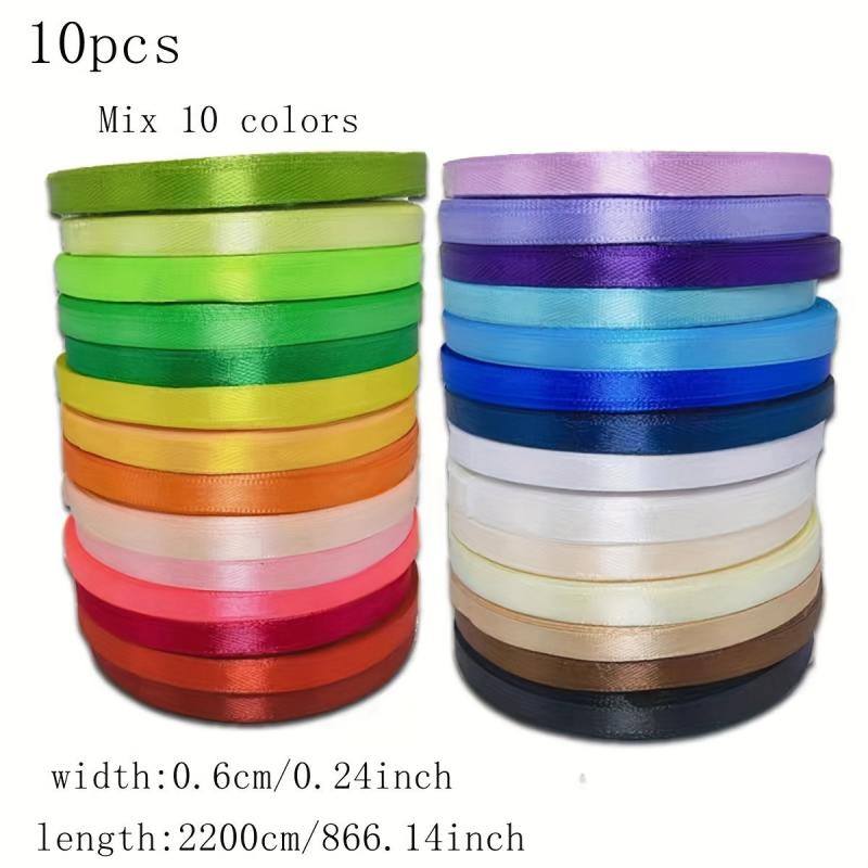 10pcs Mixed Ribbon 22 Meters Gift Packaging Satin Ribbon Balloon Packaging Bag
