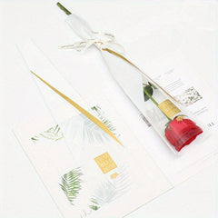 50pcs Single Rose Sleeves Clear Bag Floral Wrapping Supplies