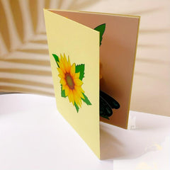 Pop Up 3D Greeting Card Butterfly Sunflower for Birthday Anniversary