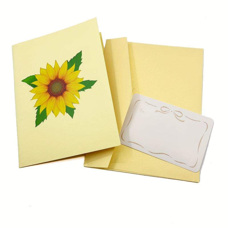 Pop Up 3D Greeting Card Butterfly Sunflower for Birthday Anniversary