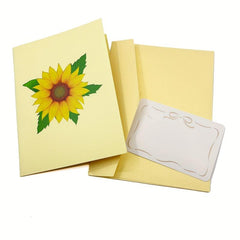 Pop Up 3D Greeting Card Butterfly Sunflower for Birthday Anniversary
