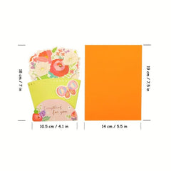 Mother's Pop Up Card 3D Flowers Greeting Card Mom Birthday Party