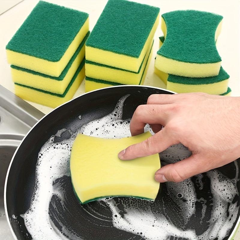 10pcs Dishwashing Sponge Scouring Pad Kitchen Cleaning Brush