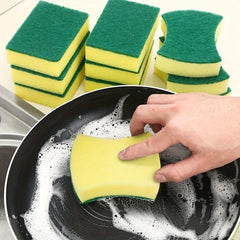 10pcs Dishwashing Sponge Scouring Pad Kitchen Cleaning Brush