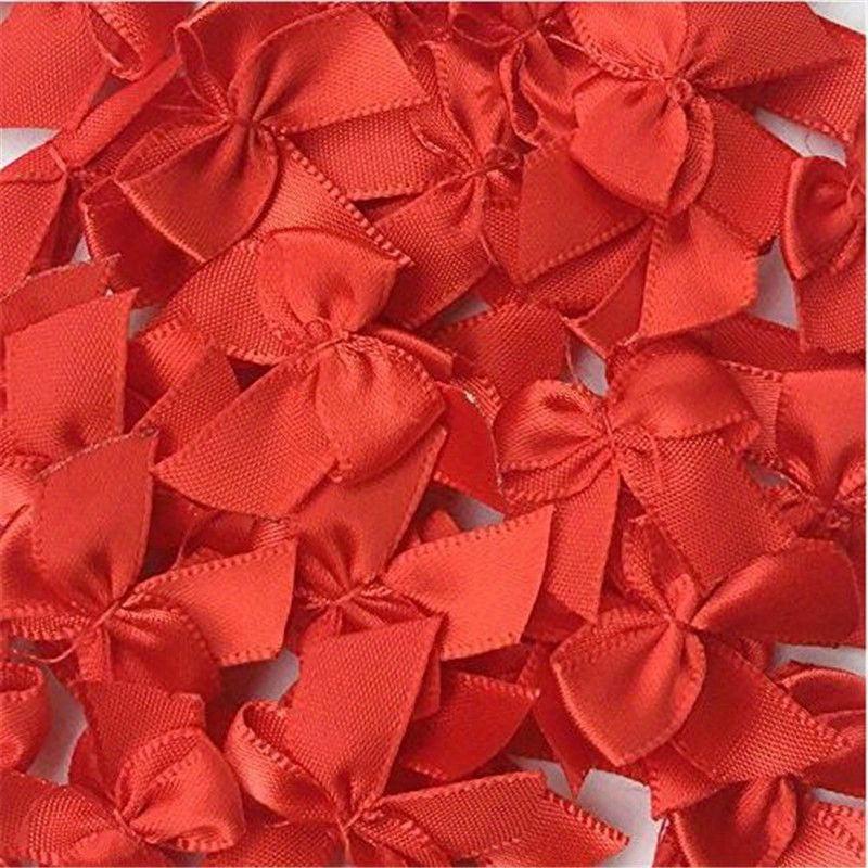 100pcs Mixed Satin Ribbon Bows 22mm Hand Bow Small Bows For DIY Crafts