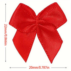 100pcs Mixed Satin Ribbon Bows 22mm Hand Bow Small Bows For DIY Crafts