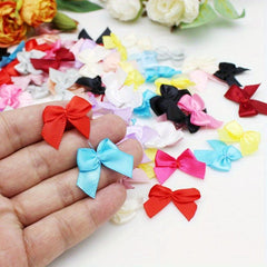 100pcs Mixed Satin Ribbon Bows 22mm Hand Bow Small Bows For DIY Crafts
