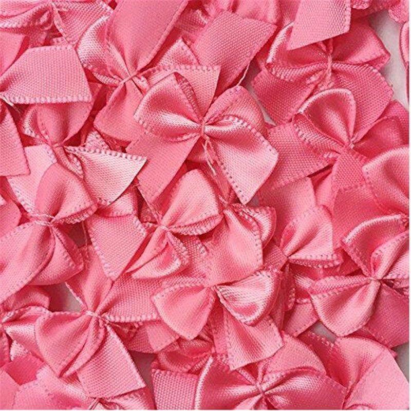 100pcs Mixed Satin Ribbon Bows 22mm Hand Bow Small Bows For DIY Crafts