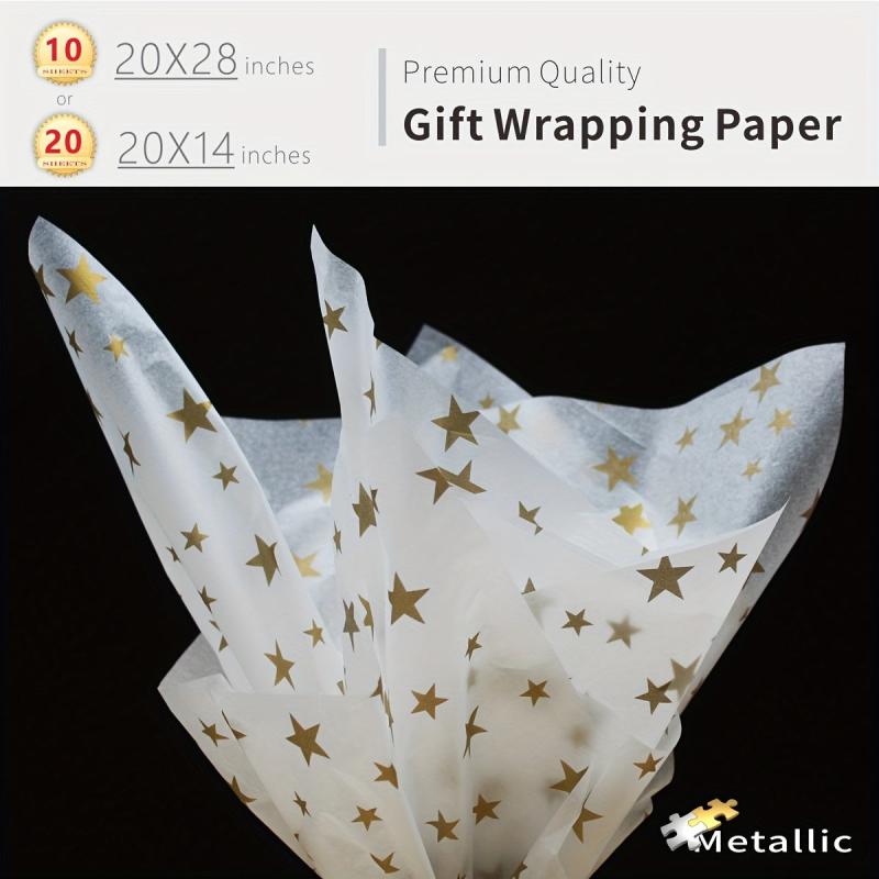 Metallic Print Wrapping Paper Translucent Tissue Paper Craft Paper