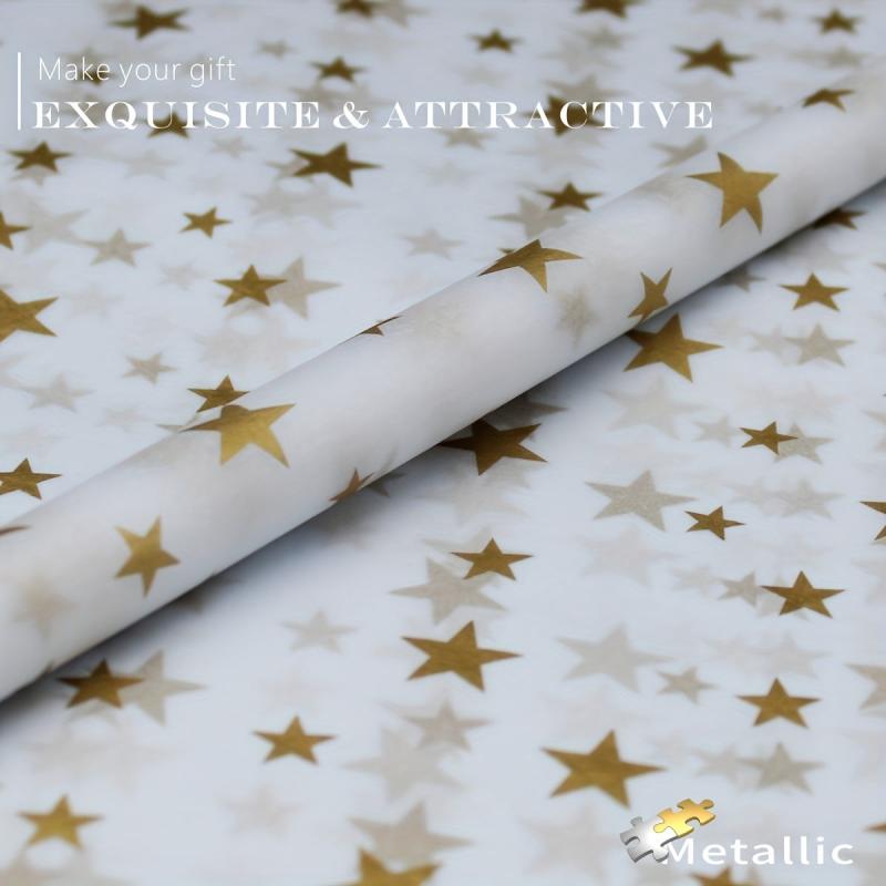 Metallic Print Wrapping Paper Translucent Tissue Paper Craft Paper