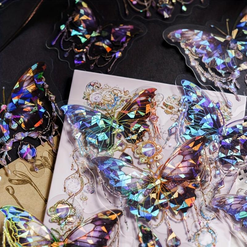 20pcs Laser Butterfly Stickers for Scrapbooking Junk Journal Supplies