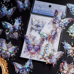 20pcs Laser Butterfly Stickers for Scrapbooking Junk Journal Supplies