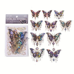 20pcs Laser Butterfly Stickers for Scrapbooking Junk Journal Supplies